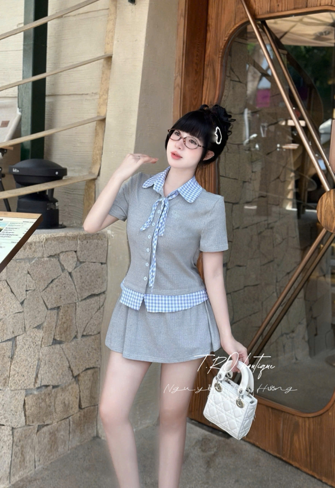 Set phối sơ mi kẻ xám-duoc-ban-tai-MÍA SHOP - THỜI TRANG NỮ