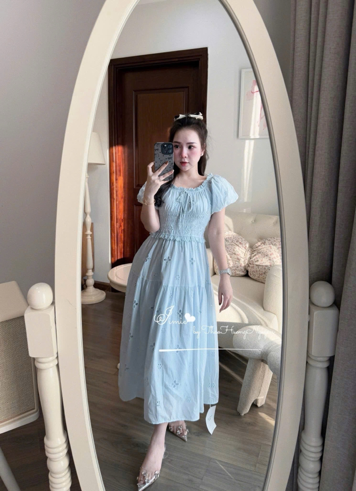 Đầm dài in hoa dập nổi-duoc-ban-tai-MÍA SHOP - THỜI TRANG NỮ