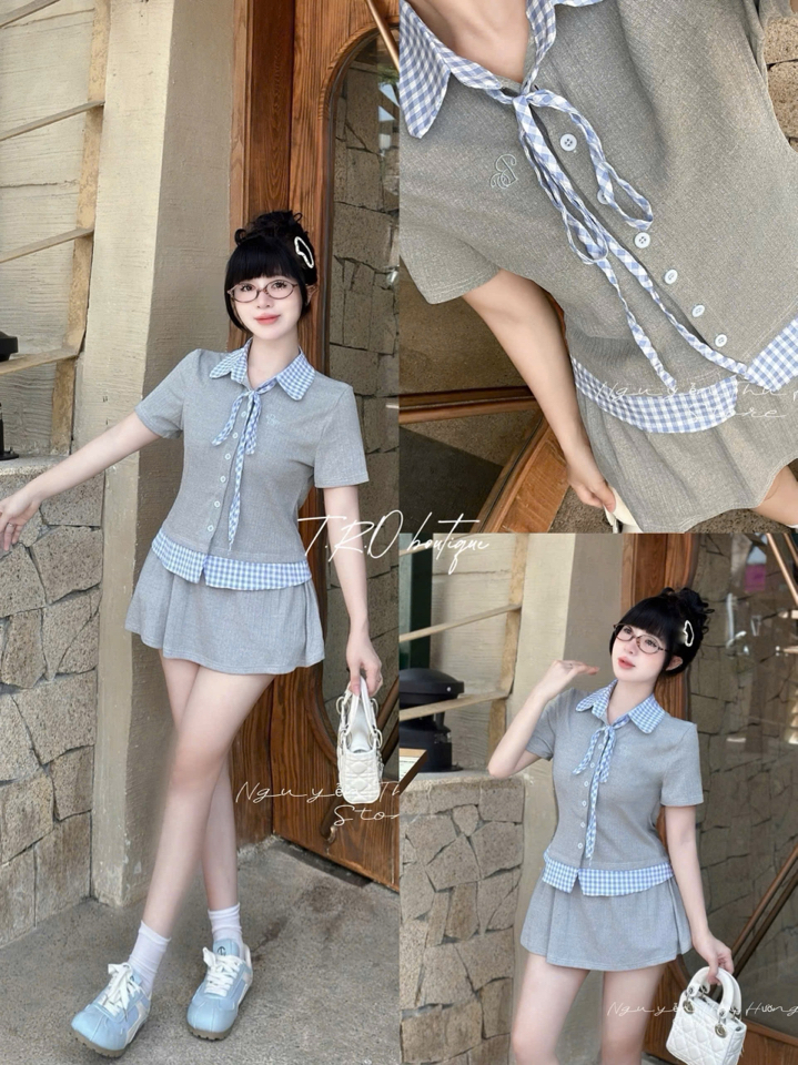 Set phối sơ mi kẻ xám-duoc-ban-tai-MÍA SHOP - THỜI TRANG NỮ