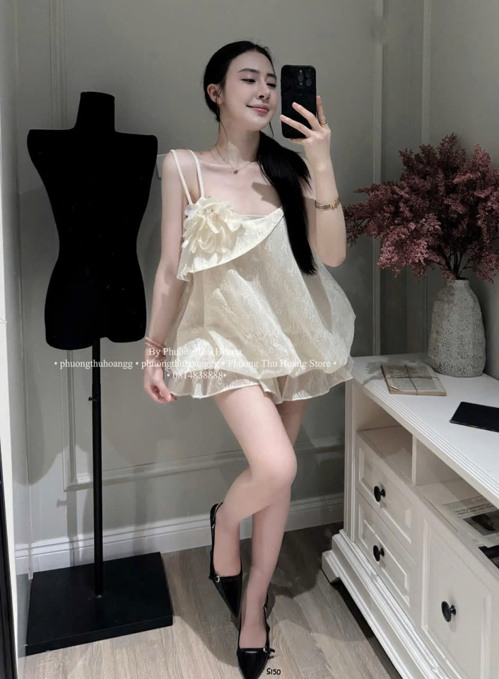 Váy tơ 2 dây bồng-duoc-ban-tai-MÍA SHOP - THỜI TRANG NỮ