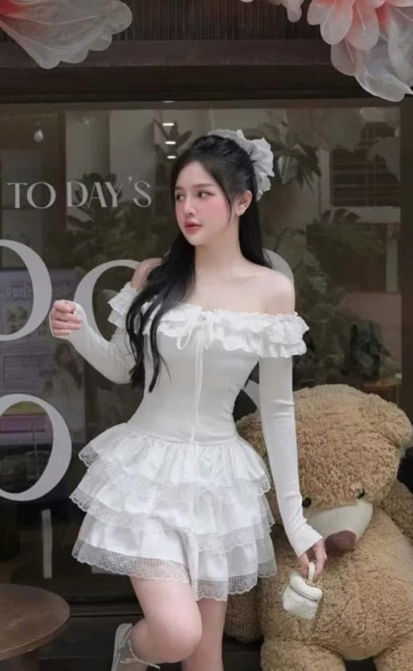 Đầm bẹt vai phối ren-duoc-ban-tai-MÍA SHOP - THỜI TRANG NỮ