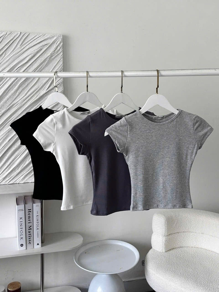Áo ôm tay ngắn co giãn-duoc-ban-tai-MÍA SHOP - THỜI TRANG NỮ