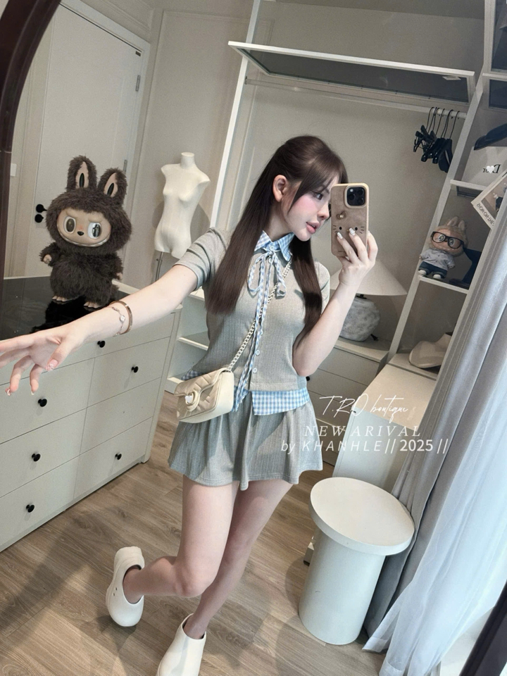 Set phối sơ mi kẻ xám-duoc-ban-tai-MÍA SHOP - THỜI TRANG NỮ