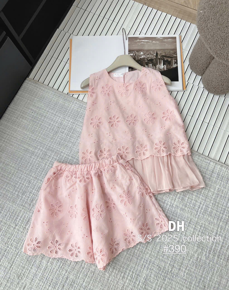 Bộ Ren hoa nổi Hồng - Kem-duoc-ban-tai-MÍA SHOP - THỜI TRANG NỮ
