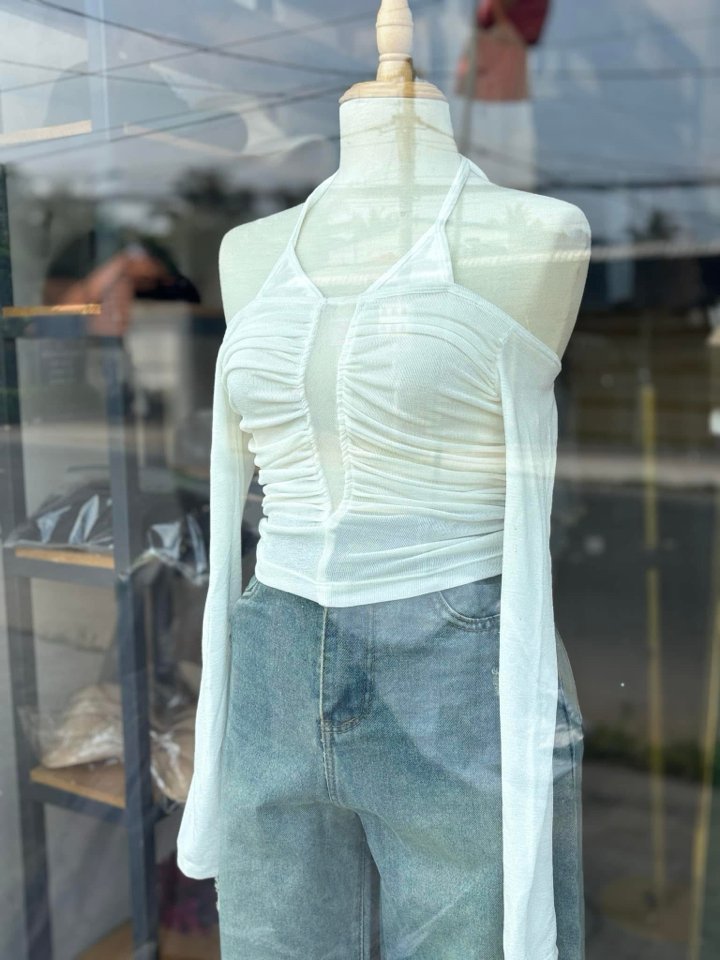 Croptop tay dài sẵn trắng-duoc-ban-tai-MÍA SHOP - THỜI TRANG NỮ