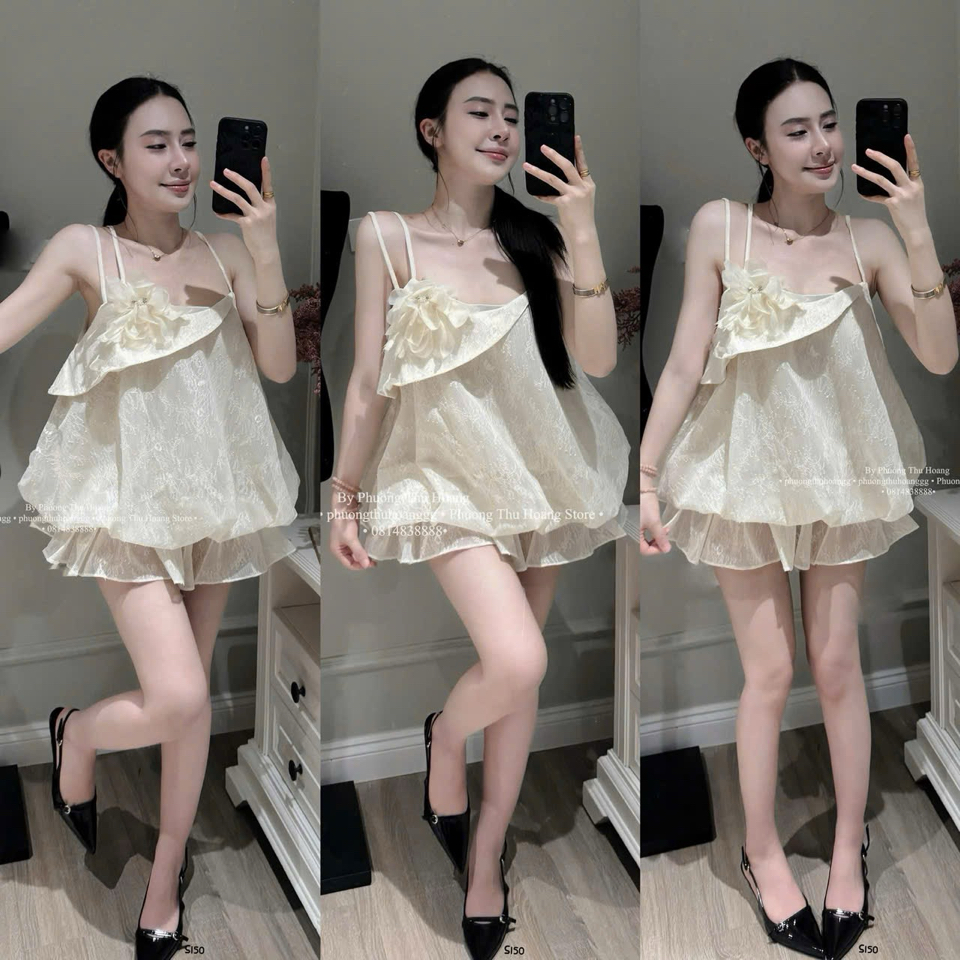 Váy tơ 2 dây bồng-duoc-ban-tai-MÍA SHOP - THỜI TRANG NỮ