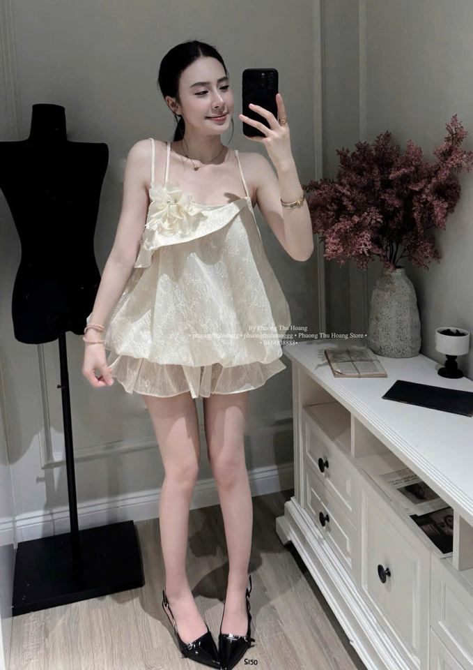 Váy tơ 2 dây bồng-duoc-ban-tai-MÍA SHOP - THỜI TRANG NỮ