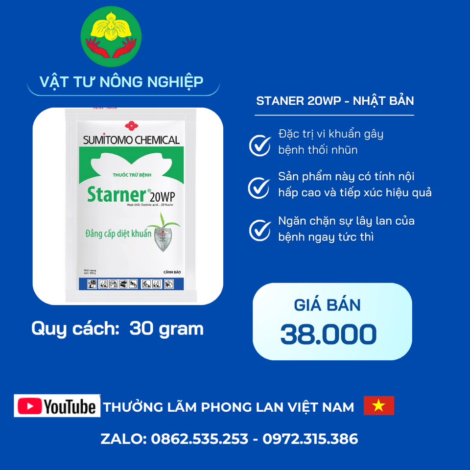 Staner 20WP trị bệnh thối nhũn dành cho hoa lan, cây cảnh-duoc-ban-tai-THƯỞNG LÃM PHONG LAN VIỆT NAM
