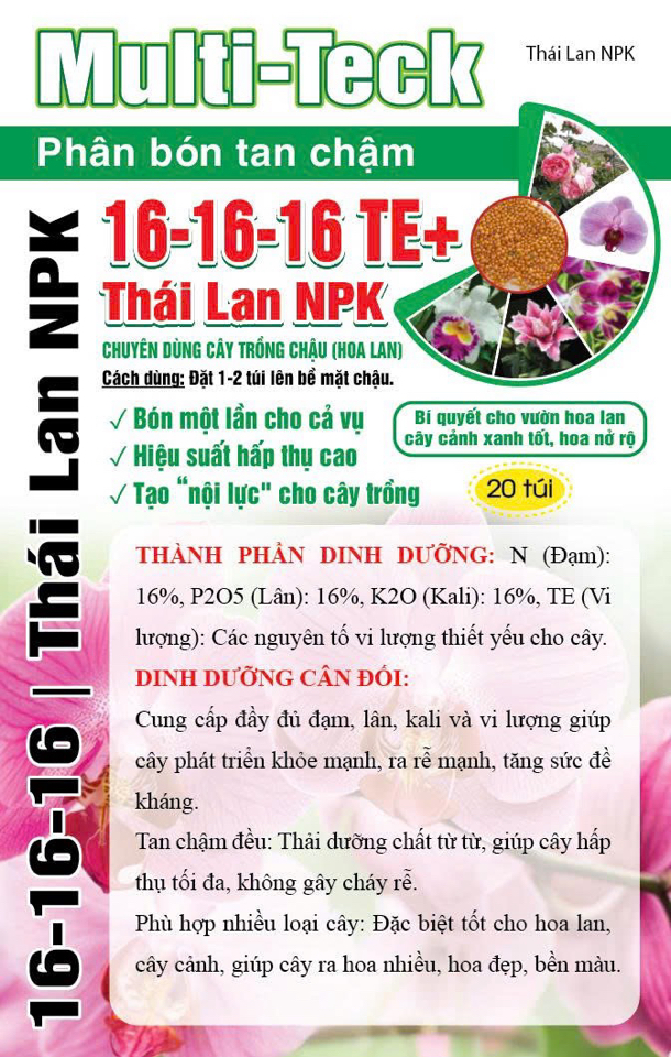 Phân tan chậm thông minh 16-16-16 TE+ Thái Lan - bỏ định kỳ 4 tháng/lần-duoc-ban-tai-THƯỞNG LÃM PHONG LAN VIỆT NAM