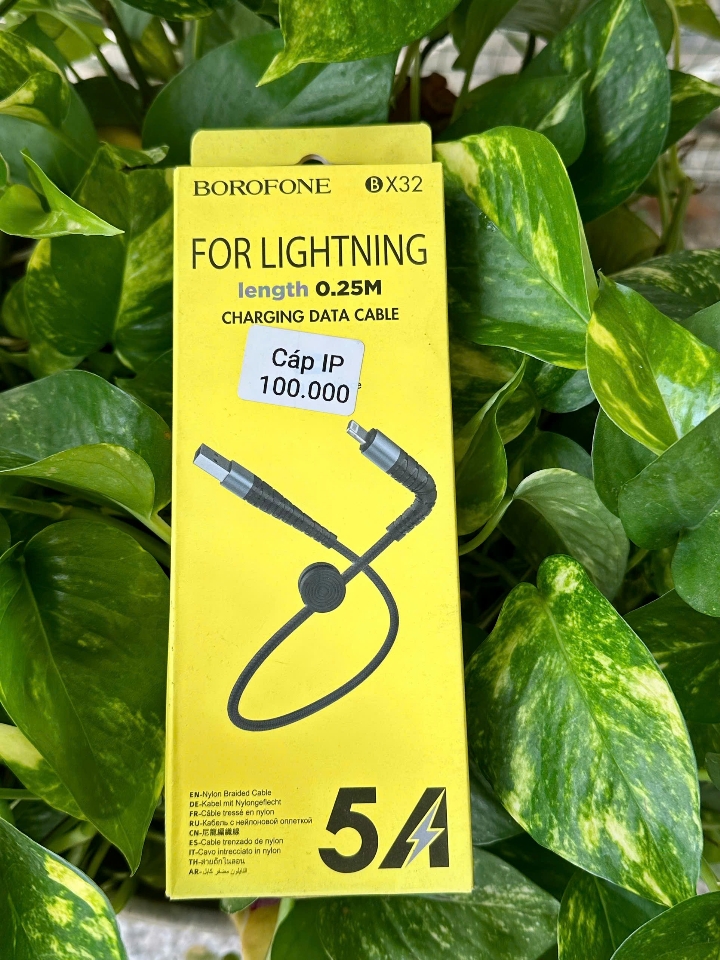 Cáp sạc điện thoại USB to Lightning Borofone Bx32 25cm-Đen-duoc-ban-tai-ĐIỆN THOẠI DI ĐỘNG KHA OANH
