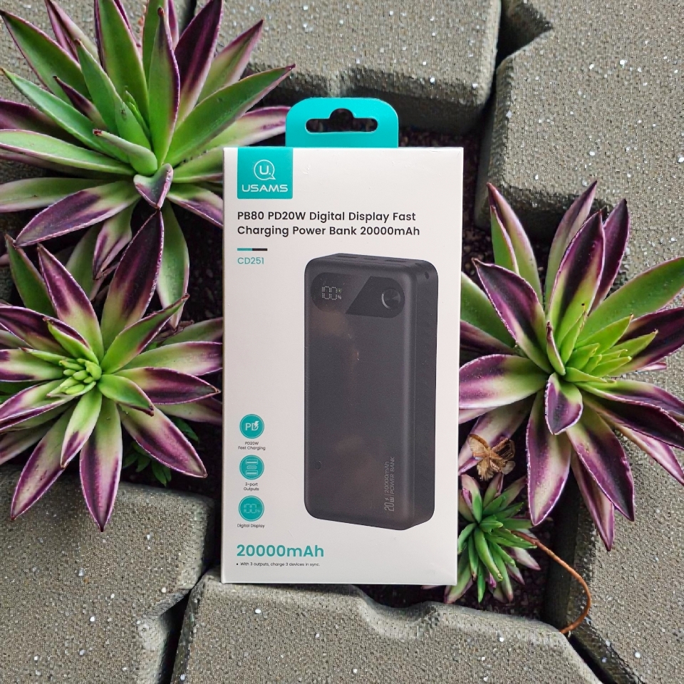 Pin sạc dự phòng Usams CD251 PB80 PD20W Digital Display Fast Charging Power Bank 20000mAh - Đen-duoc-ban-tai-ĐIỆN THOẠI DI ĐỘNG KHA OANH