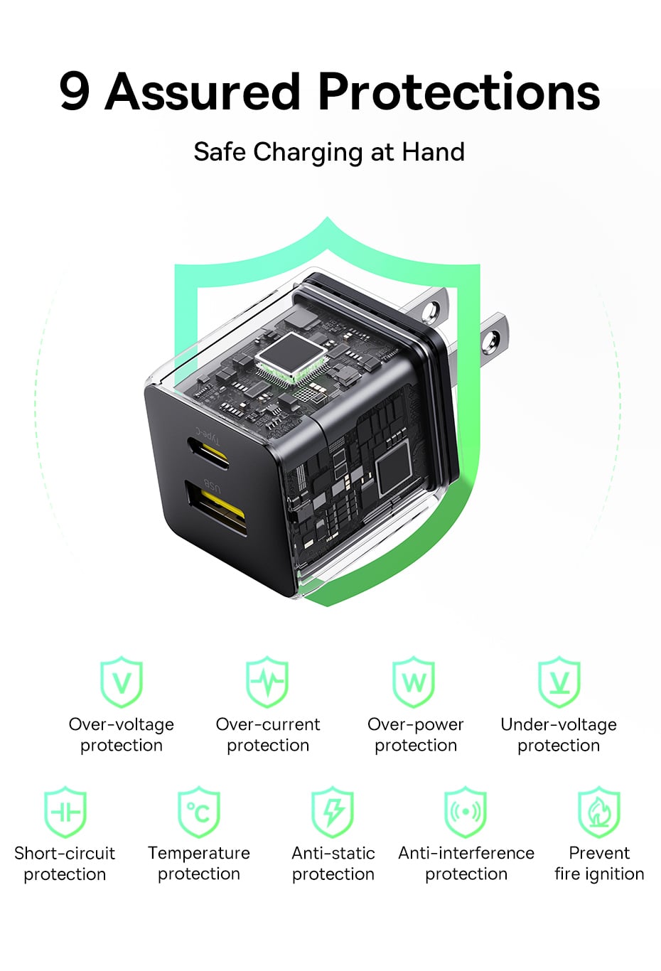 Củ sạc điện thoại Baseus Palm Fast Charger C+U 20W US - Trắng-duoc-ban-tai-ĐIỆN THOẠI DI ĐỘNG KHA OANH