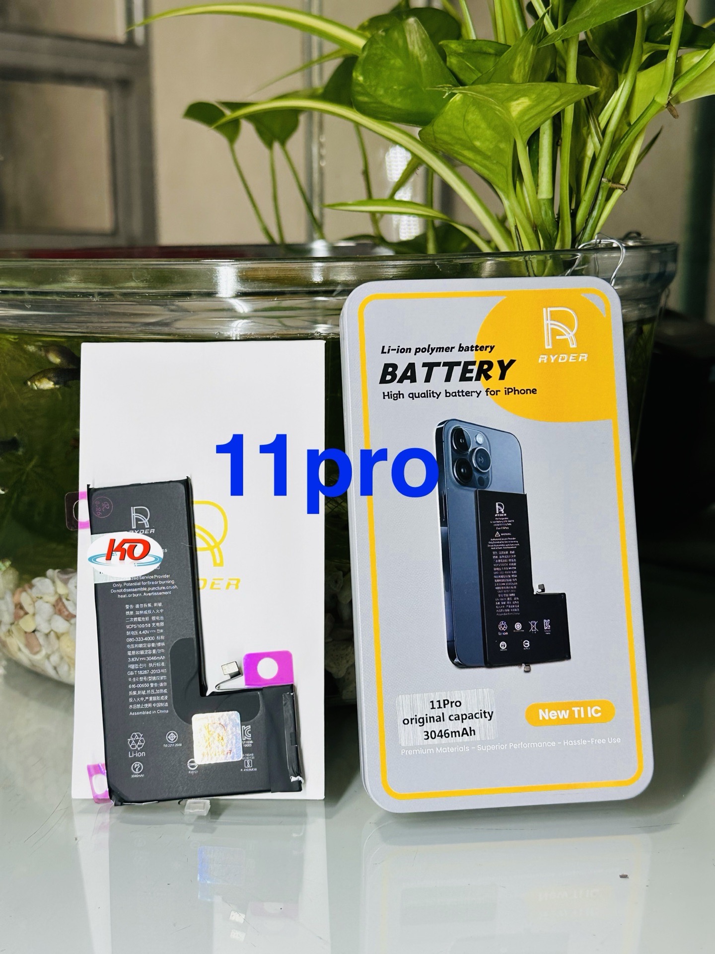 Pin Lithium dùng cho ĐTDĐ iphone 11Pro. Model 616-00659, dung lượng 3046mAH, hiệu Ryder, mới 100%-duoc-ban-tai-ĐIỆN THOẠI DI ĐỘNG KHA OANH