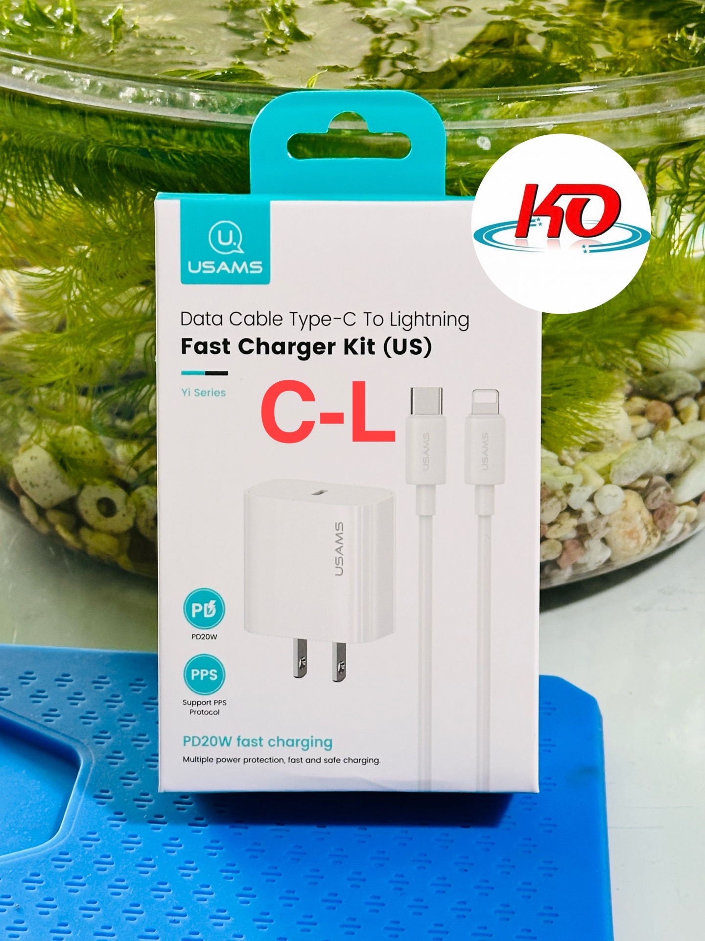 Bộ củ sạc điện thoại Usams OY Fast Charger Kit C-L 20W (US) - Trắng, Model: OYXLTZ06-duoc-ban-tai-ĐIỆN THOẠI DI ĐỘNG KHA OANH