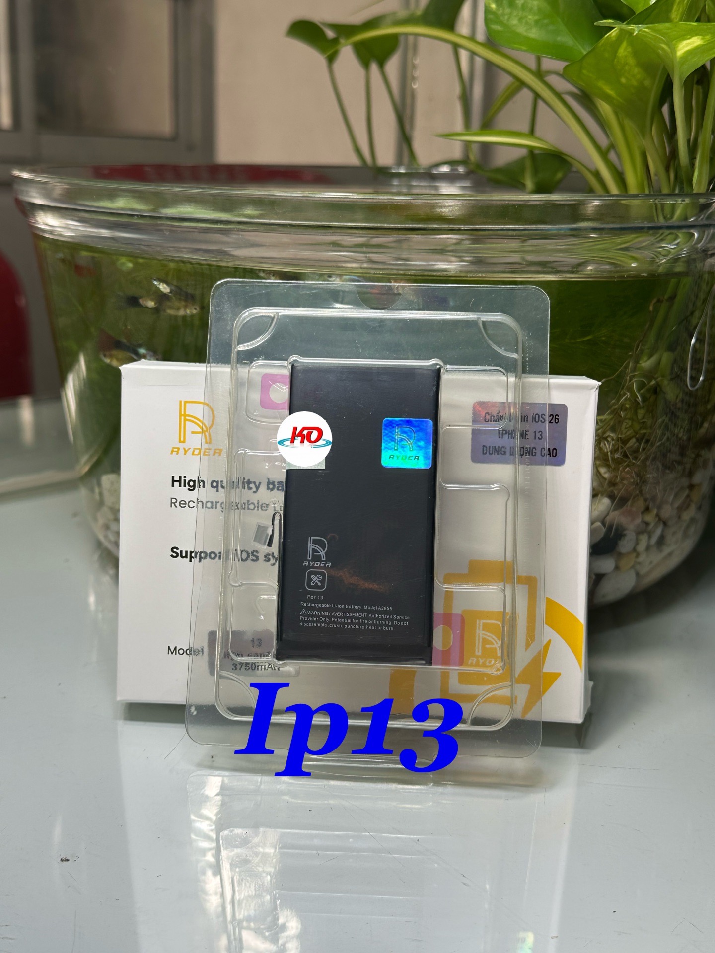 Pin Lithium Dùng Thay Thế Cho Đtdđ Iphone 13,Model :A2655, Hiệu Ryder,Dung Lượng 3227Mah,Điện Áp 3.82V,Chất Liệu Bằng Ion Liti,Có Thể Sạc Lại Được.Mới 100%-duoc-ban-tai-ĐIỆN THOẠI DI ĐỘNG KHA OANH