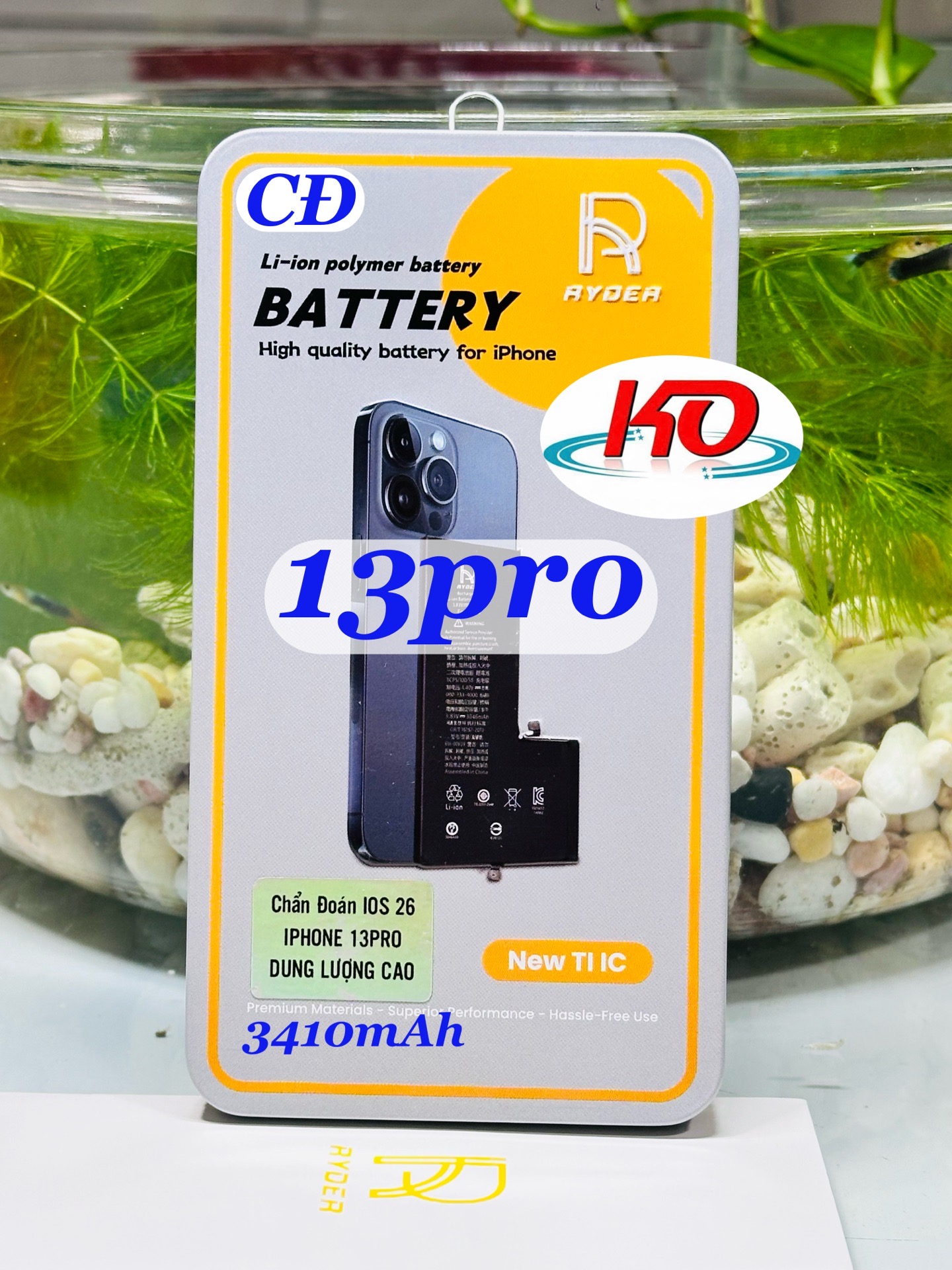 Pin Lithium Dùng Thay Thế Cho Đtdđ Iphone 13Pro,Model :A2656, Hiệu Ryder,Dung Lượng 3095Mah,Điện Áp 3.82V,Chất Liệu Bằng Ion Liti,Có Thể Sạc Lại Được.Mới 100%-duoc-ban-tai-ĐIỆN THOẠI DI ĐỘNG KHA OANH