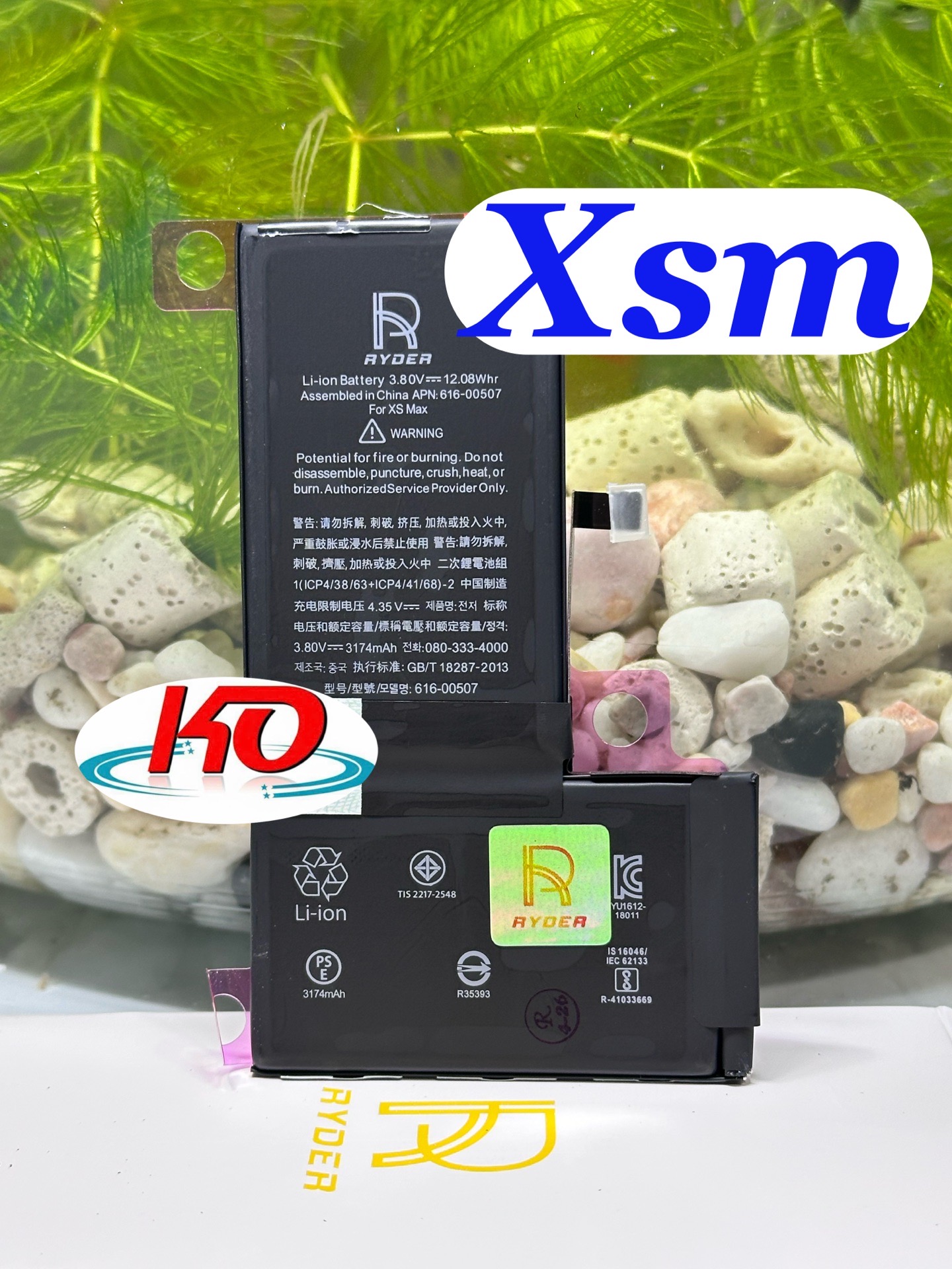 Pin Lithium dùng cho ĐTDĐ iphone XSM. Model 616-00507, dung lượng 3174mAH, hiệu Ryder, mới 100%-duoc-ban-tai-ĐIỆN THOẠI DI ĐỘNG KHA OANH