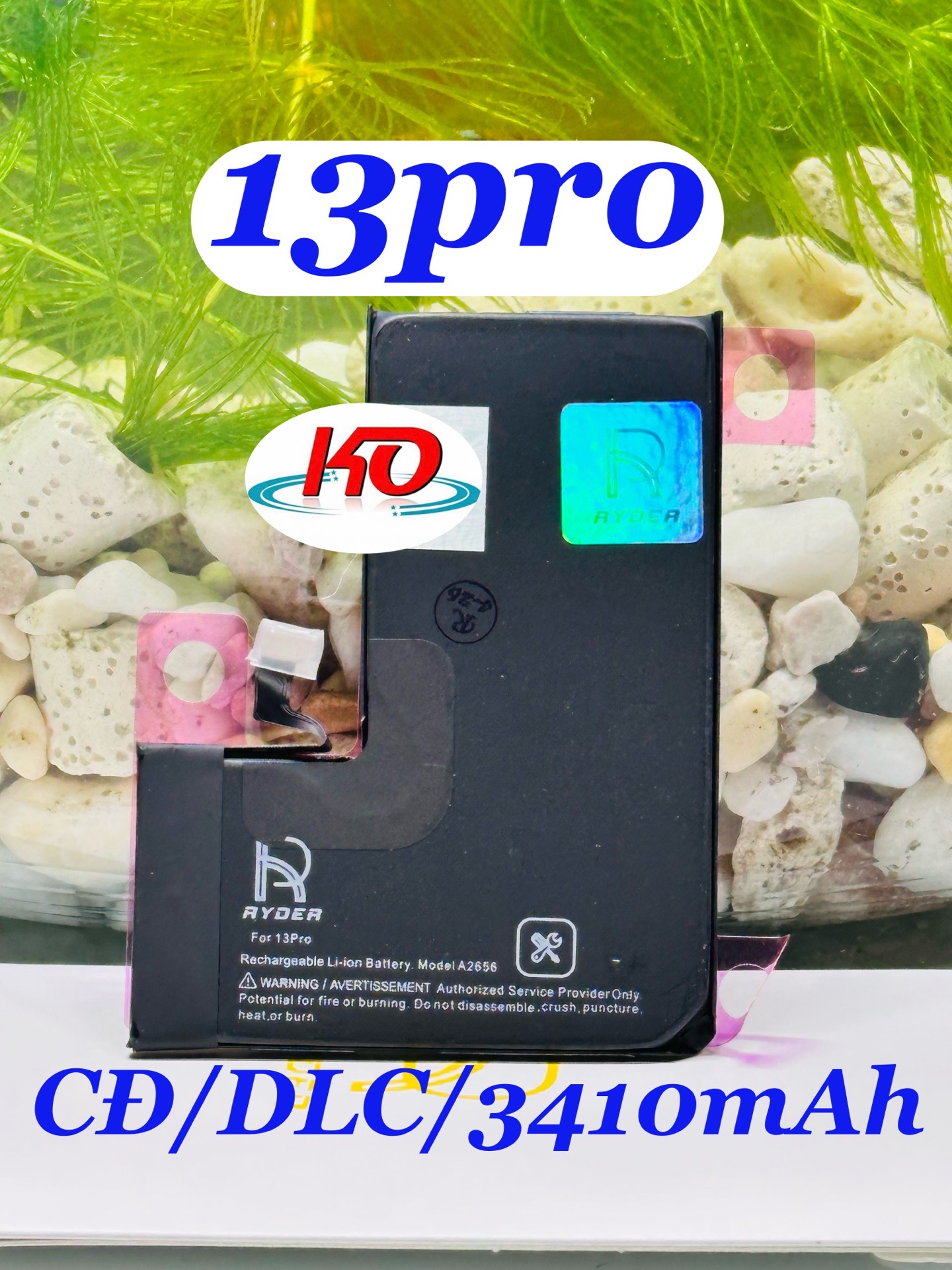 Pin Lithium Dùng Thay Thế Cho Đtdđ Iphone 13Pro,Model :A2656, Hiệu Ryder,Dung Lượng 3095Mah,Điện Áp 3.82V,Chất Liệu Bằng Ion Liti,Có Thể Sạc Lại Được.Mới 100%-duoc-ban-tai-ĐIỆN THOẠI DI ĐỘNG KHA OANH