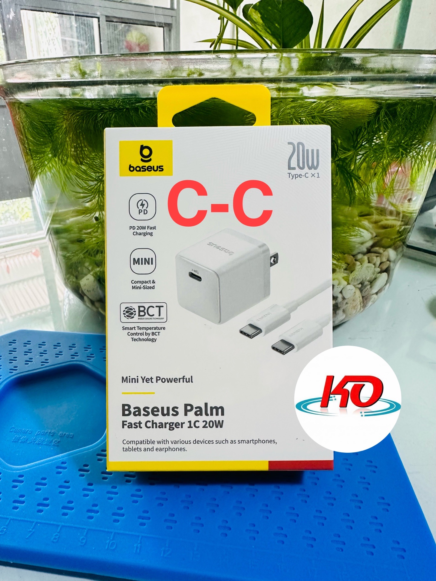 Bộ củ sạc điện thoại Baseus Palm Fast Charger 1C 20W US - Trắng, Model: P10111603213-01-duoc-ban-tai-ĐIỆN THOẠI DI ĐỘNG KHA OANH