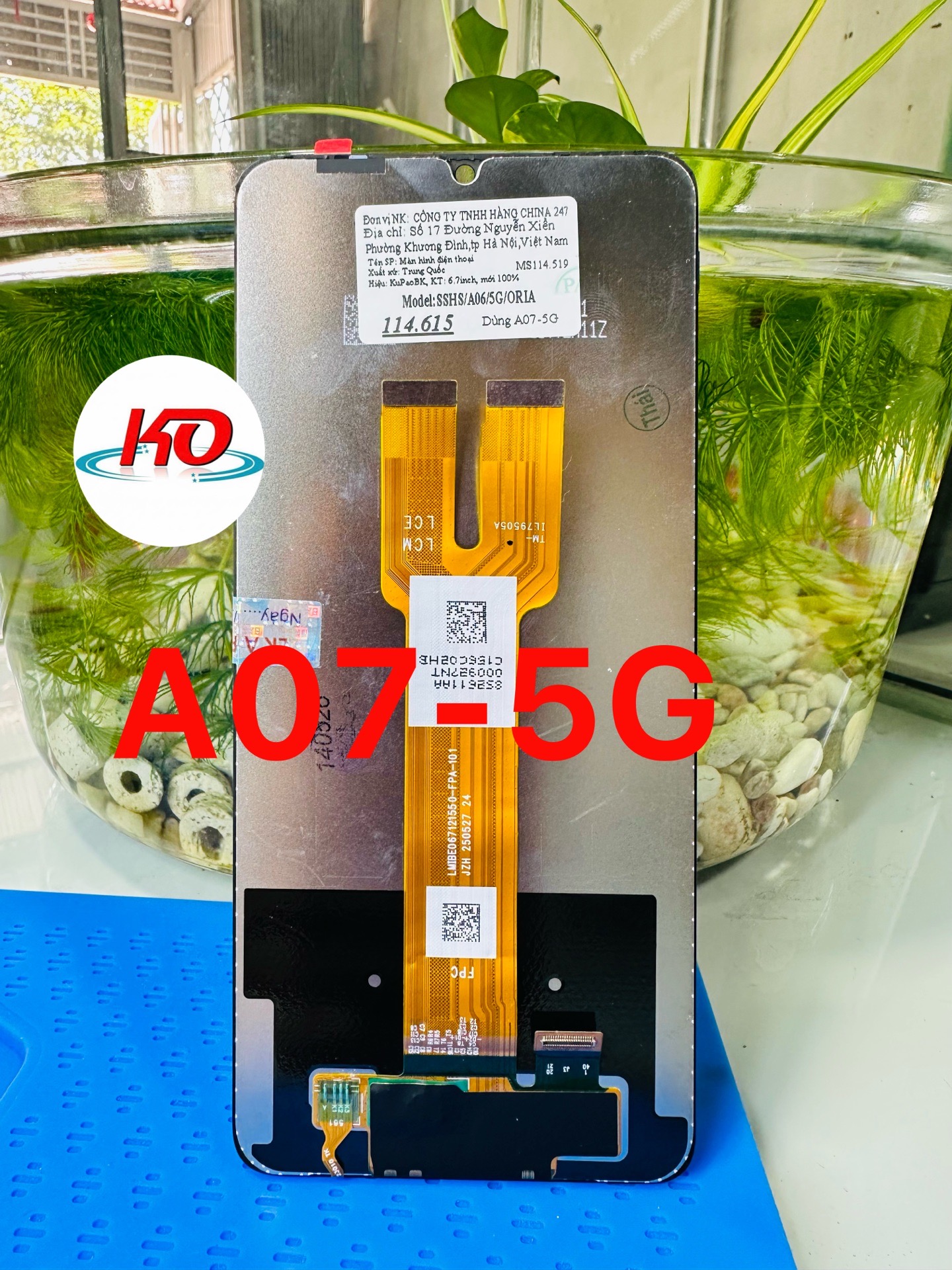 Linh kiện điện thoại dùng thay thế sửa chữa:Màn hình điện thoại(mô-đun màn hình dẹt),có mạch cảm ứng,loại màu,bằng tinh thể lỏng,đã gắn cáp kết nối,KT: 6.7inch, hiệu KuPaoBK, model: SSHS/ A06/5G/ORIA, mới 100%-duoc-ban-tai-ĐIỆN THOẠI DI ĐỘNG KHA OANH
