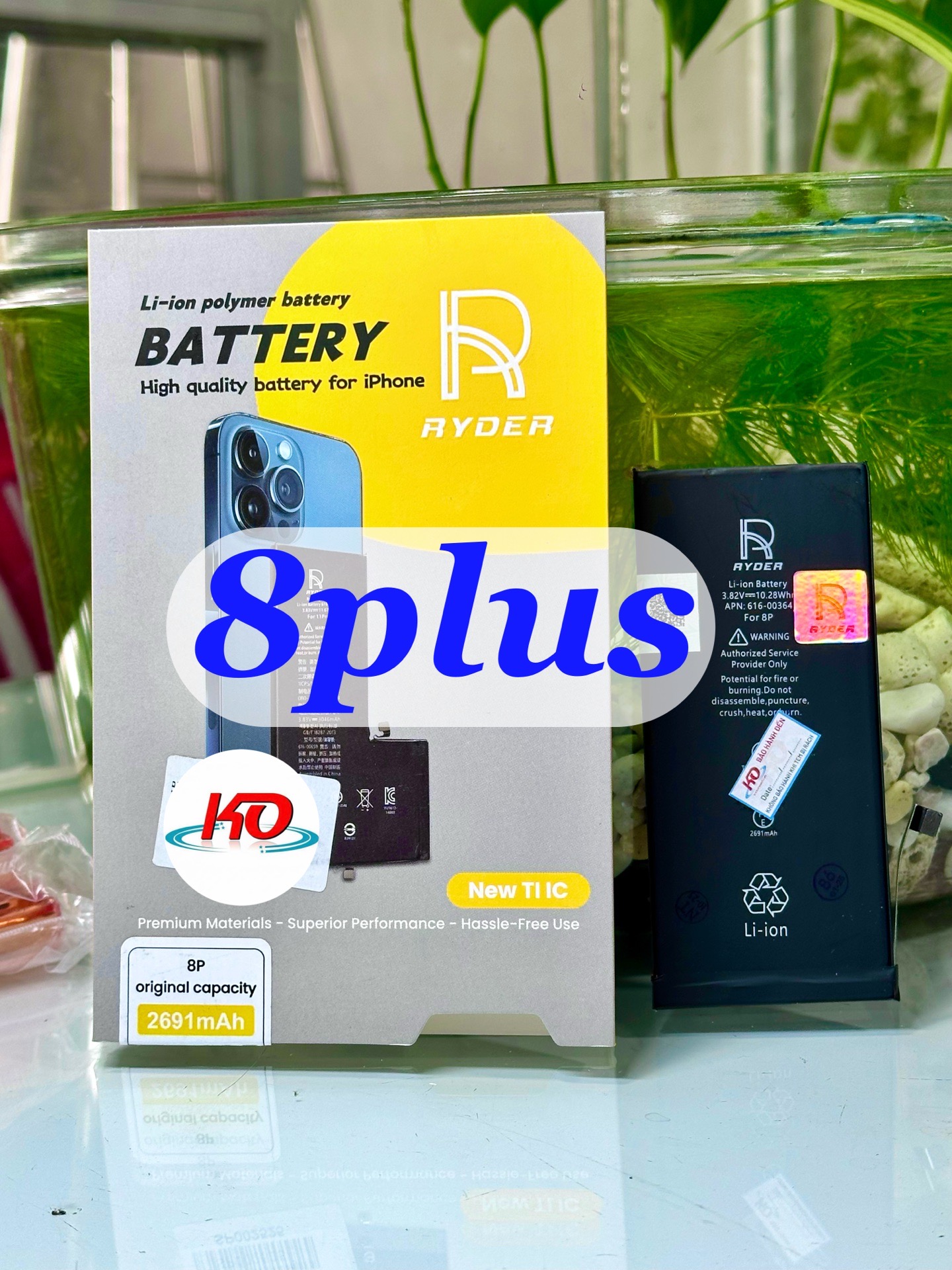 Pin Lithium dùng cho ĐTDĐ iphone 8plus. Model 616-00364, dung lượng 2691mAH, hiệu Ryder, mới 100%-duoc-ban-tai-ĐIỆN THOẠI DI ĐỘNG KHA OANH