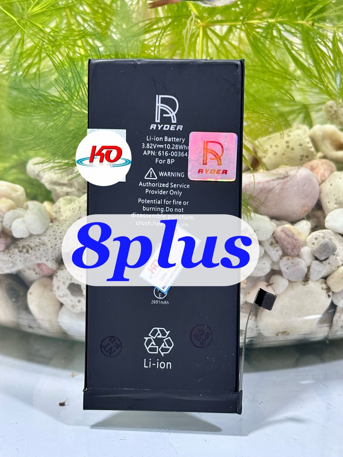 Pin Lithium dùng cho ĐTDĐ iphone 8plus. Model 616-00364, dung lượng 2691mAH, hiệu Ryder, mới 100%-duoc-ban-tai-ĐIỆN THOẠI DI ĐỘNG KHA OANH