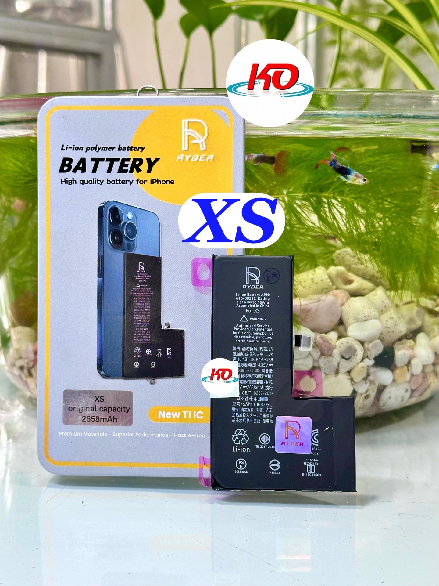 Pin Lithium dùng cho ĐTDĐ iphone Xs. Model 616-00512, dung lượng 2658mAH, hiệu Ryder, mới 100%-duoc-ban-tai-ĐIỆN THOẠI DI ĐỘNG KHA OANH