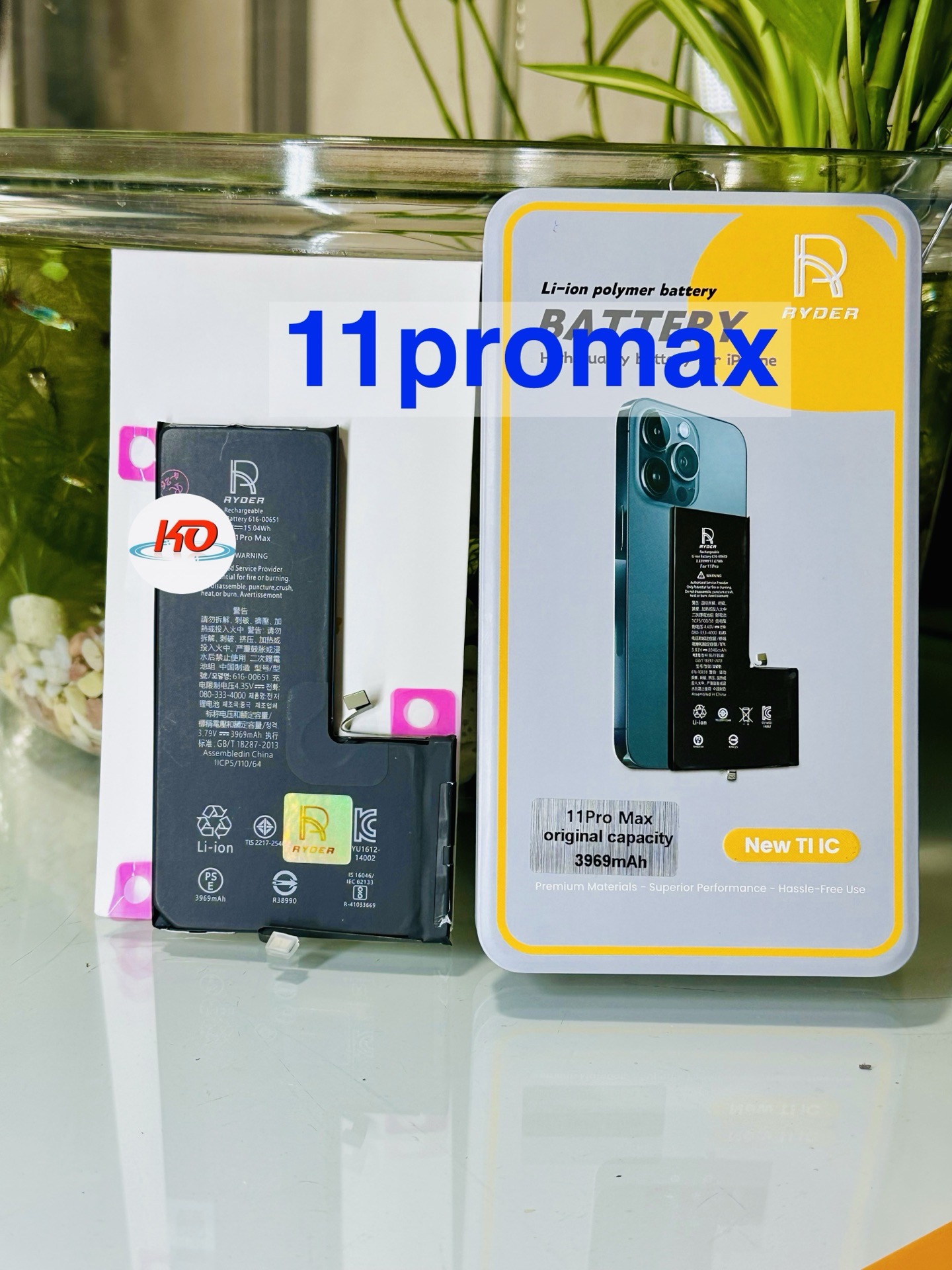 Pin Lithium dùng cho ĐTDĐ iphone 11Promax. Model 616-00651, dung lượng 3969mAH, hiệu Ryder, mới 100%-duoc-ban-tai-ĐIỆN THOẠI DI ĐỘNG KHA OANH