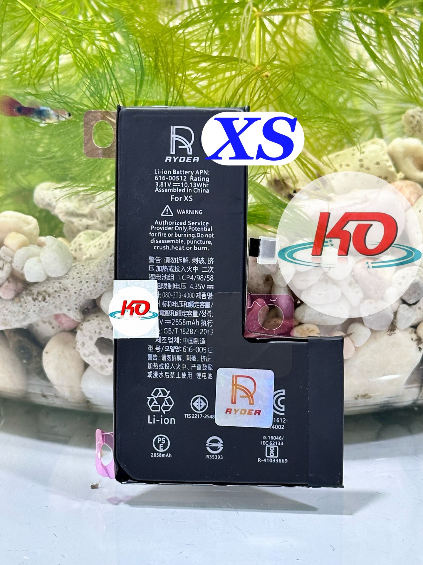 Pin Lithium dùng cho ĐTDĐ iphone Xs. Model 616-00512, dung lượng 2658mAH, hiệu Ryder, mới 100%-duoc-ban-tai-ĐIỆN THOẠI DI ĐỘNG KHA OANH