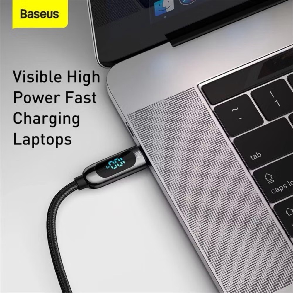 Cáp sạc nhanh điện thoại có hiển thị Baseus Display Fast Charging Type-C to Type-C 100W-Đen-duoc-ban-tai-ĐIỆN THOẠI DI ĐỘNG KHA OANH