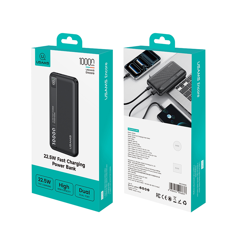 Pin sạc dự phòng Usams CD263 22.5W Fast Charging Power Bank 10000mAh - Đen, Model: 10KCD26301-duoc-ban-tai-ĐIỆN THOẠI DI ĐỘNG KHA OANH