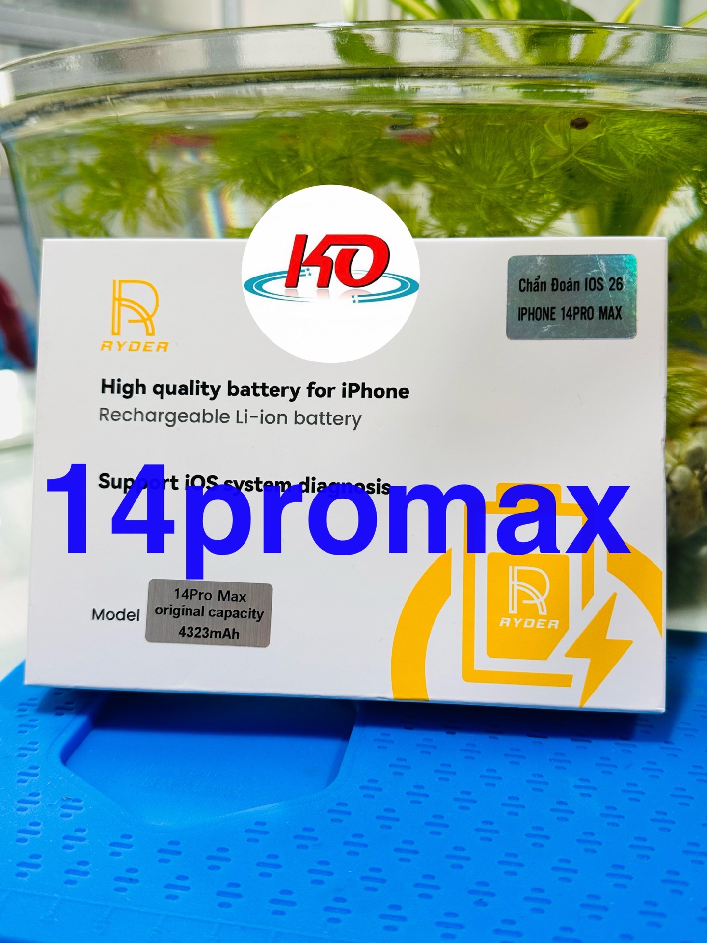 Pin Lithium Dùng Thay Thế Cho Đtdđ Iphone 14Promax,Model :A2830, Hiệu Ryder,Dung Lượng 4323Mah,Điện Áp 3.82V,Chất Liệu Bằng Ion Liti,Có Thể Sạc Lại Được.Mới 100%-duoc-ban-tai-ĐIỆN THOẠI DI ĐỘNG KHA OANH