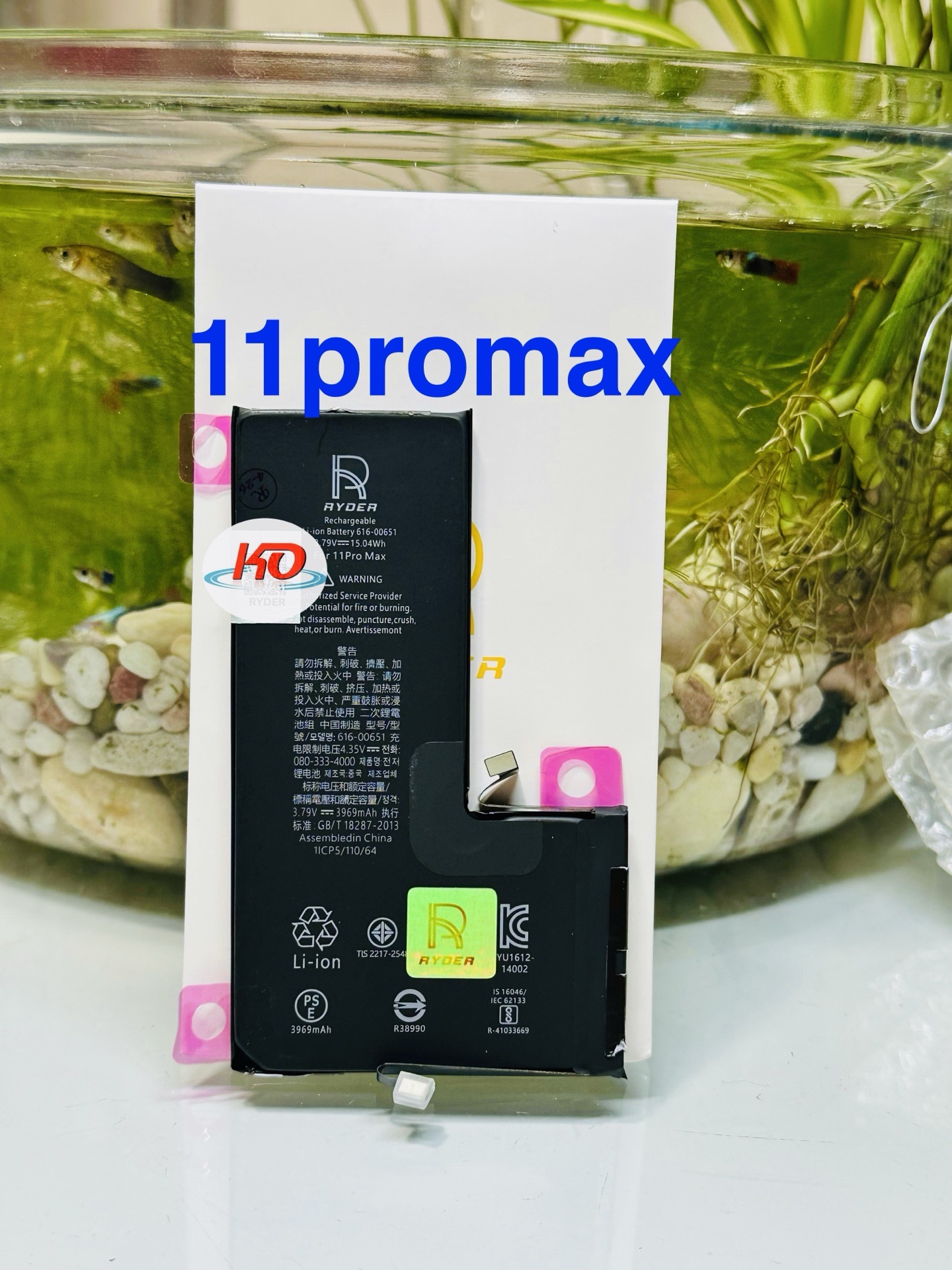 Pin Lithium dùng cho ĐTDĐ iphone 11Promax. Model 616-00651, dung lượng 3969mAH, hiệu Ryder, mới 100%-duoc-ban-tai-ĐIỆN THOẠI DI ĐỘNG KHA OANH