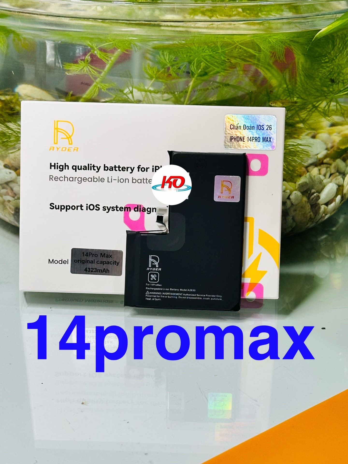 Pin Lithium Dùng Thay Thế Cho Đtdđ Iphone 14Promax,Model :A2830, Hiệu Ryder,Dung Lượng 4323Mah,Điện Áp 3.82V,Chất Liệu Bằng Ion Liti,Có Thể Sạc Lại Được.Mới 100%-duoc-ban-tai-ĐIỆN THOẠI DI ĐỘNG KHA OANH