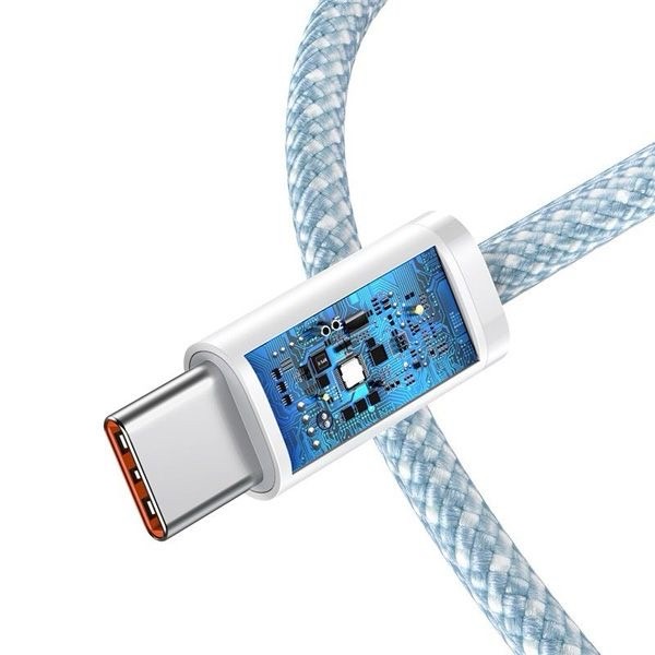 Cáp sạc nhanh Baseus Dynamic dù USB to Type-C 100W-Trắng-duoc-ban-tai-ĐIỆN THOẠI DI ĐỘNG KHA OANH
