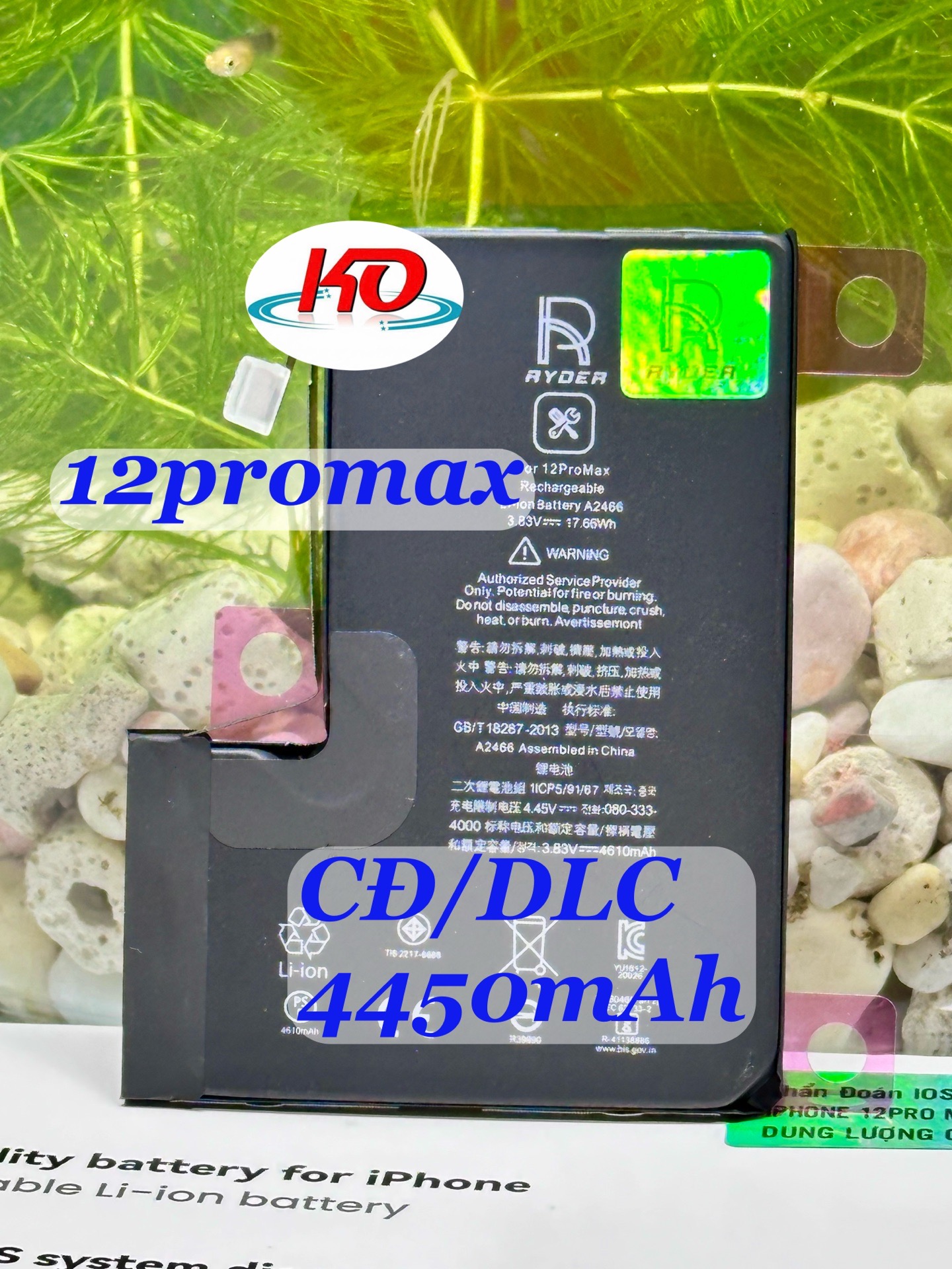 Pin Lithium dùng cho ĐTDĐ iphone 12Promax. Model A2466, dung lượng 3687mAH, hiệu Ryder, mới 100%-duoc-ban-tai-ĐIỆN THOẠI DI ĐỘNG KHA OANH