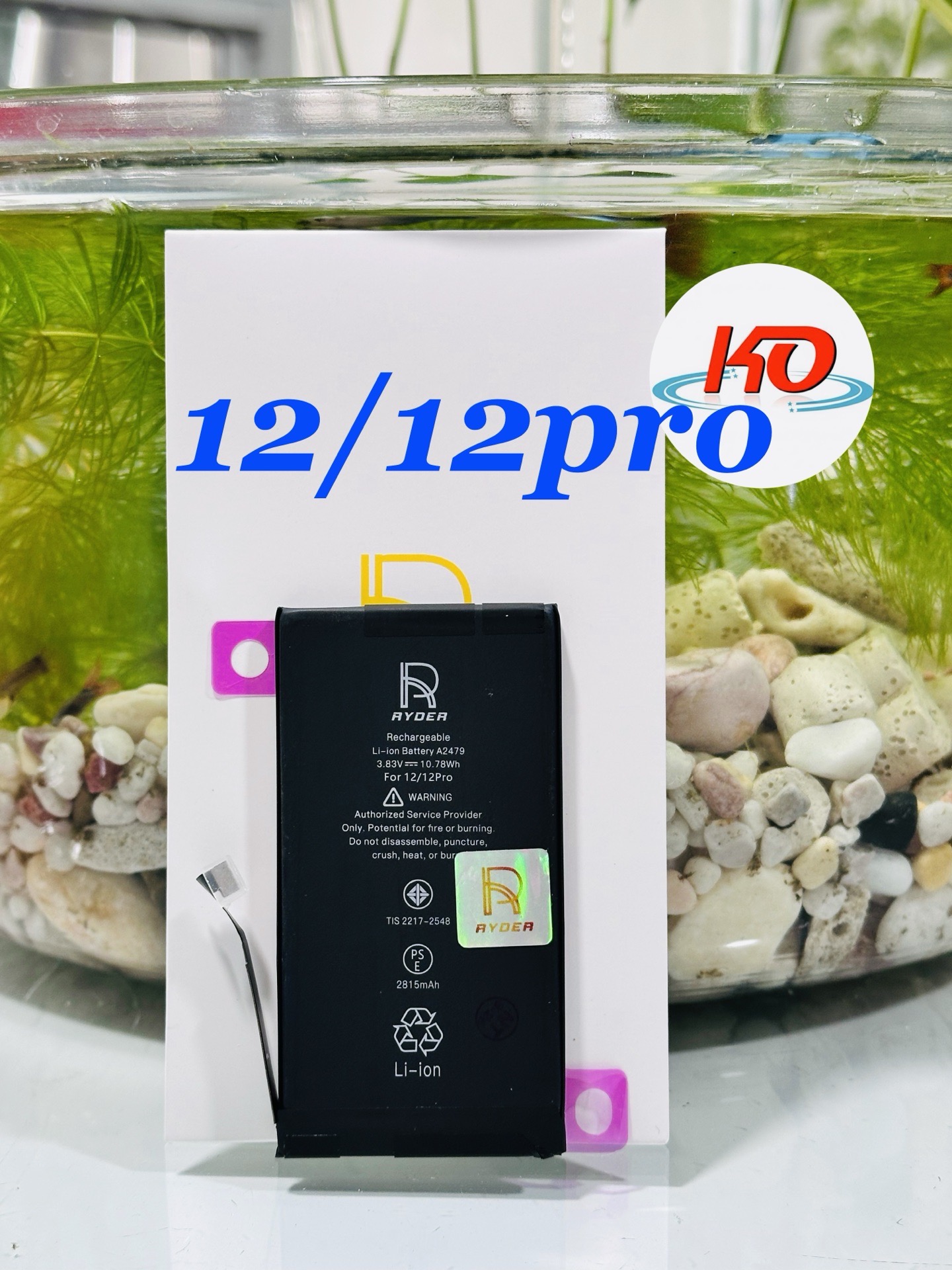 Pin Lithium Dùng Thay Thế Cho Đtdđ Iphone 12Pro,Model :A2479, Hiệu Ryder,Dung Lượng 2815Mah,Điện Áp 3.82V,Chất Liệu Bằng Ion Liti,Có Thể Sạc Lại Được.Mới 100%-duoc-ban-tai-ĐIỆN THOẠI DI ĐỘNG KHA OANH