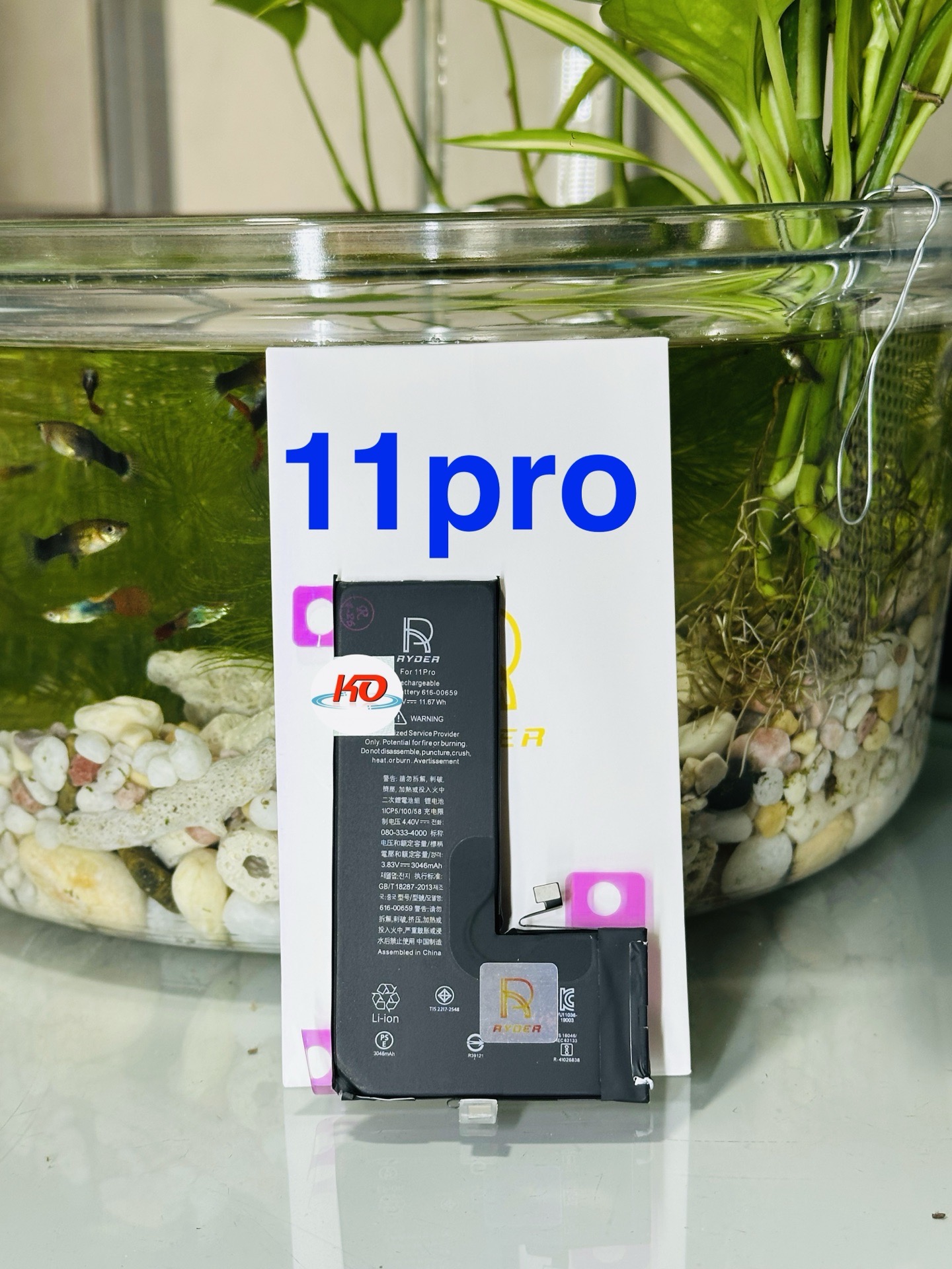 Pin Lithium dùng cho ĐTDĐ iphone 11Pro. Model 616-00659, dung lượng 3046mAH, hiệu Ryder, mới 100%-duoc-ban-tai-ĐIỆN THOẠI DI ĐỘNG KHA OANH