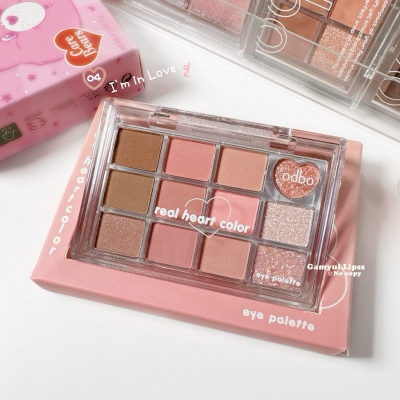 [ODBO] Bảng phấn mắt 12 ô Odbo Real Heart trái tim OD2019-duoc-ban-tai-ENSTORE