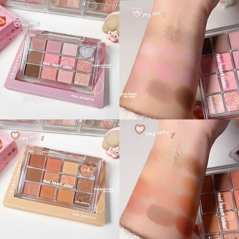 [ODBO] Bảng phấn mắt 12 ô Odbo Real Heart trái tim OD2019-duoc-ban-tai-ENSTORE