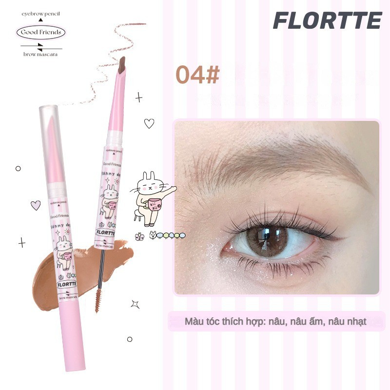 [FLORTTE] Chì kẻ mày mascara lông mày 2 đầu Flortte Bunny-duoc-ban-tai-ENSTORE