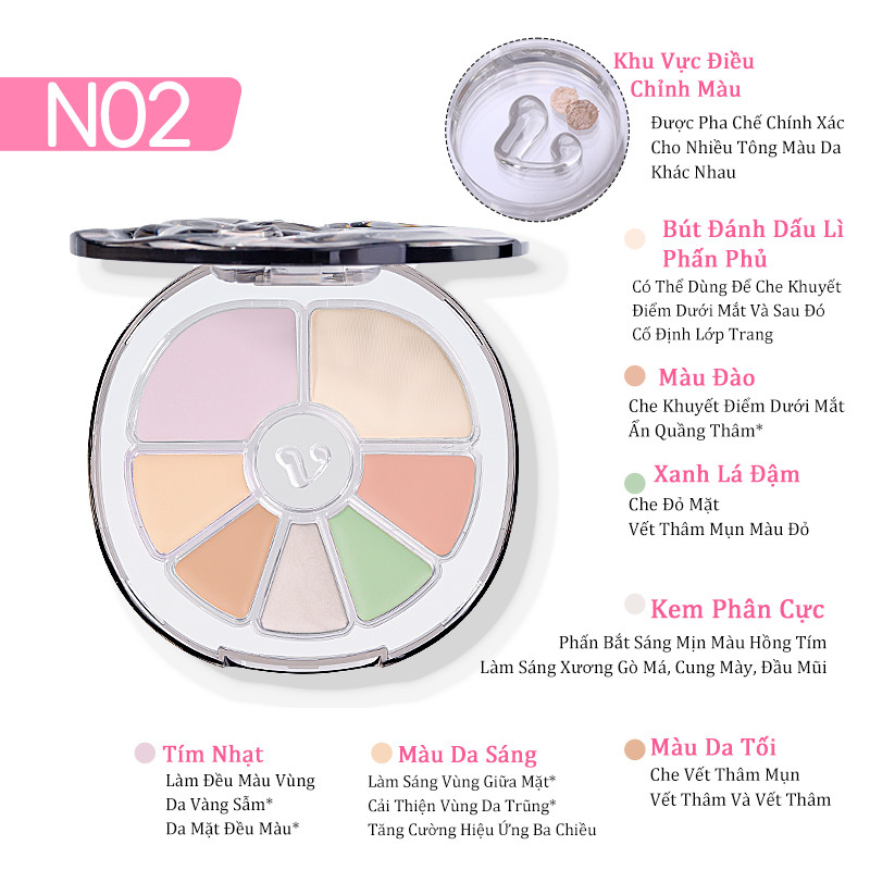 [VEECCI] Bảng che khuyết điểm highlight 7 ô Veecci triệt sắc 4.6g-duoc-ban-tai-ENSTORE