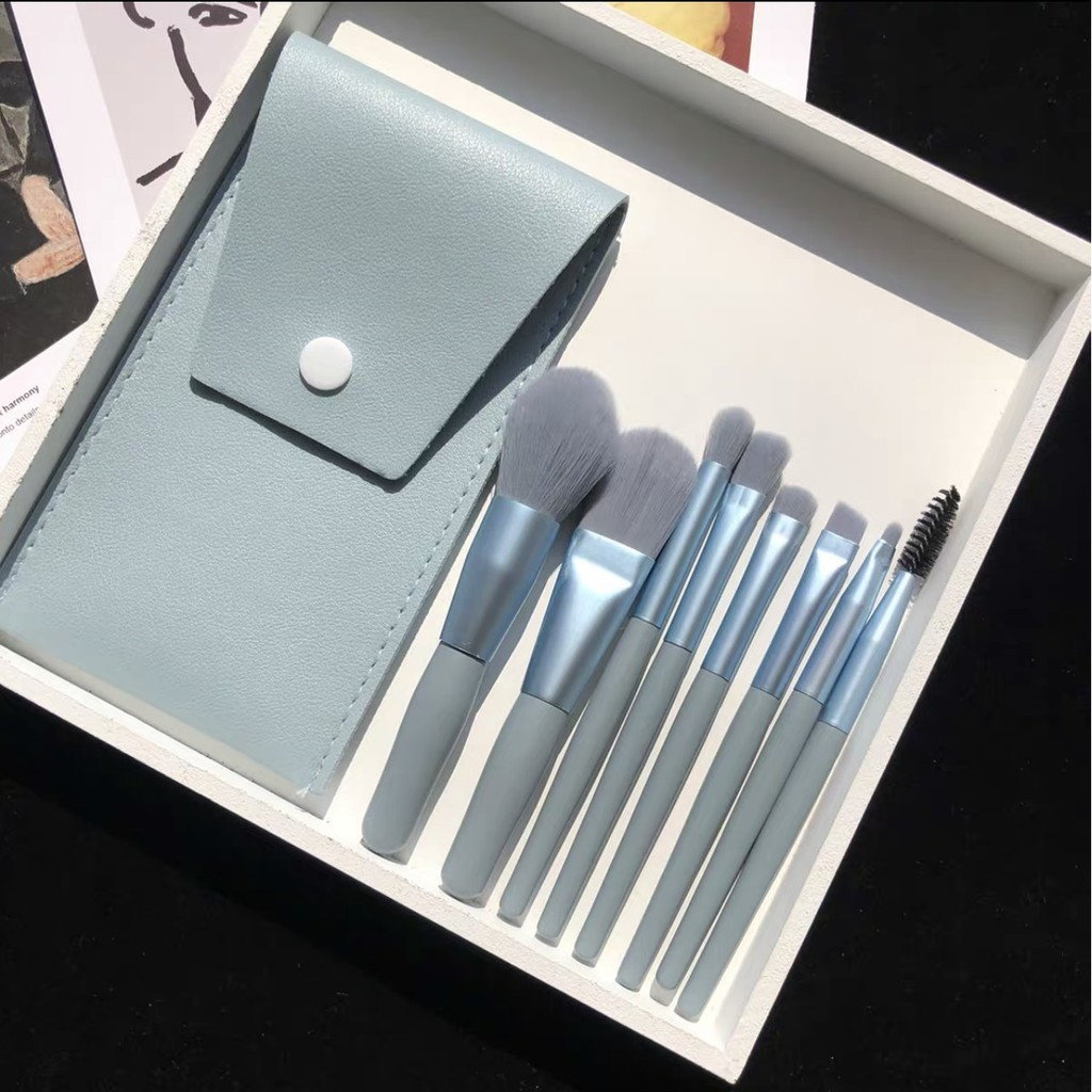 Bộ 8 cọ trang điểm pastel tặng kèm bao da-duoc-ban-tai-ENSTORE