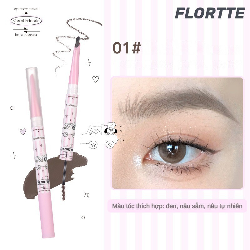 [FLORTTE] Chì kẻ mày mascara lông mày 2 đầu Flortte Bunny-duoc-ban-tai-ENSTORE