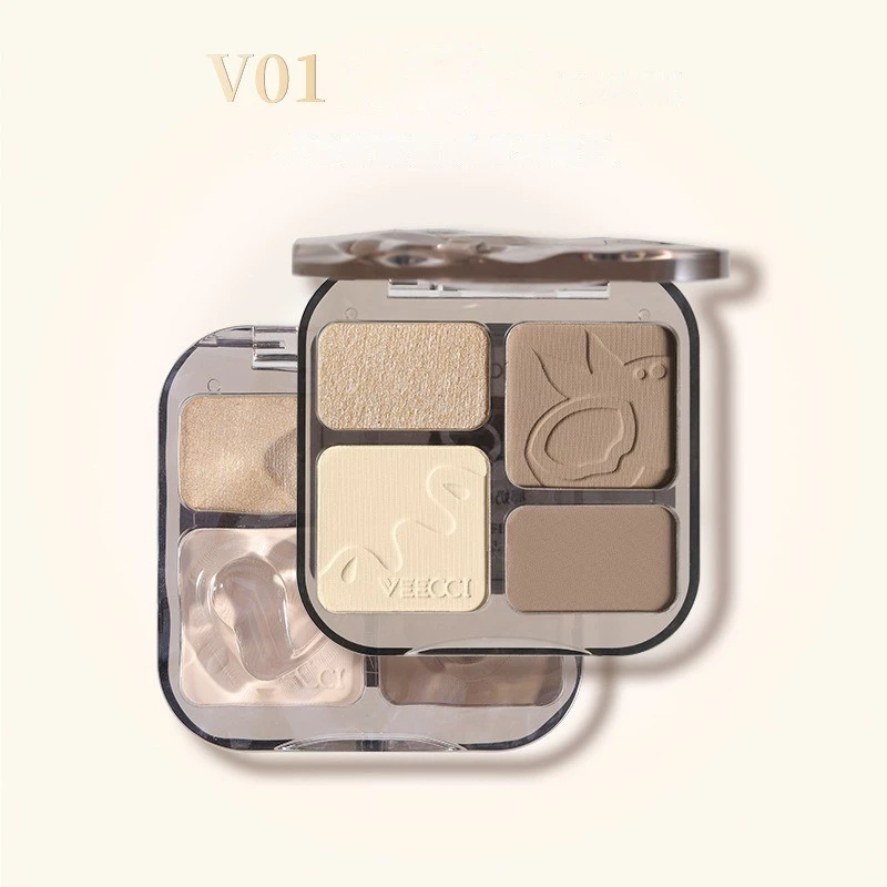 [VEECCI] Bảng phấn tạo khối 4 ô Veecci kèm bắt sáng đa năng-duoc-ban-tai-ENSTORE