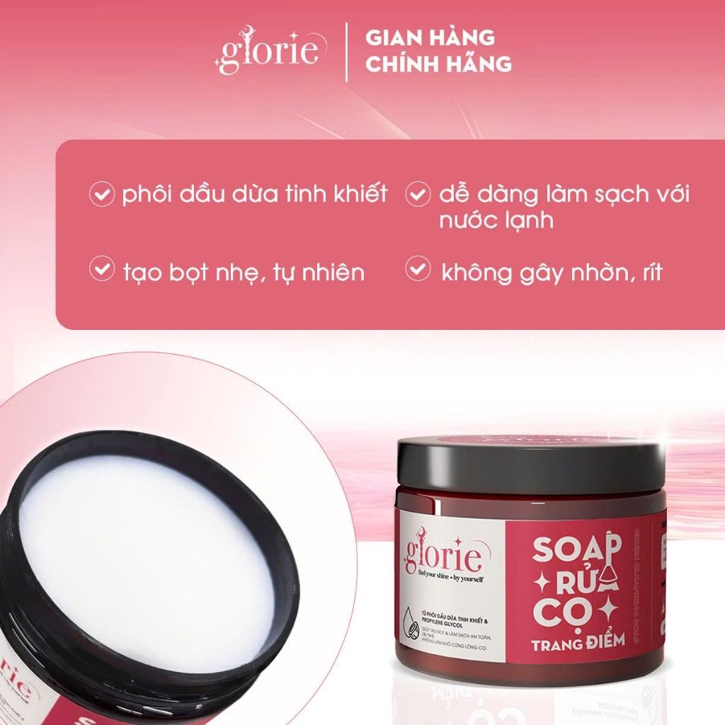 [GLORIE] Soap giặt cọ trang điểm Glorie dừa hũ 130g-duoc-ban-tai-ENSTORE