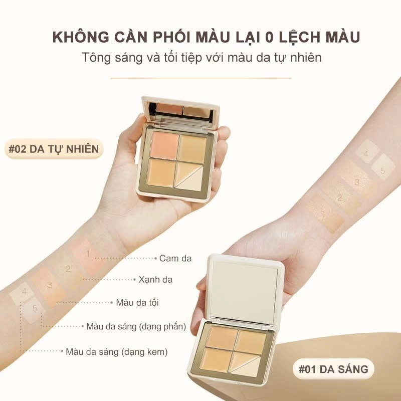 [JUDYDOLL] Bảng che khuyết điểm 5 ô Judydoll triệt sắc che quầng thâm 6g-duoc-ban-tai-ENSTORE