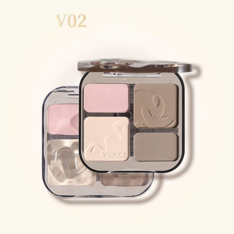 [VEECCI] Bảng phấn tạo khối 4 ô Veecci kèm bắt sáng đa năng-duoc-ban-tai-ENSTORE