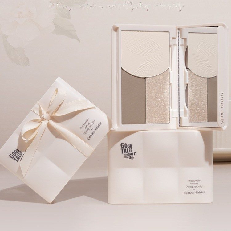 [GOGO TALES] Bảng phấn tạo khối 3 ô Gogotales trắng kèm bắt sáng 13g GT753-duoc-ban-tai-ENSTORE