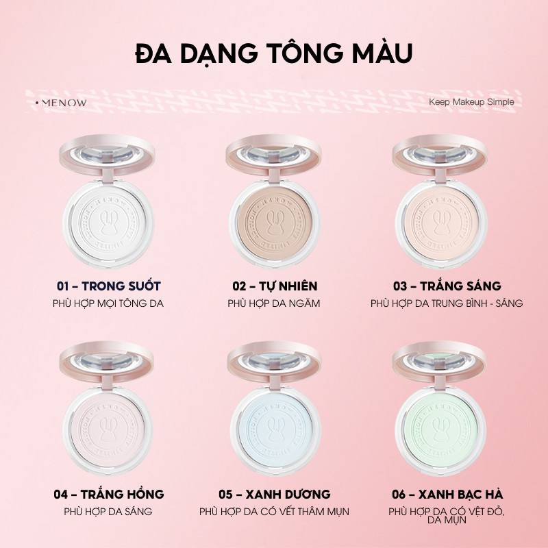 [MENOW] Phấn phủ nén kiềm dầu chống nước Menow Rabbit Compact Powder 8.5g-duoc-ban-tai-ENSTORE